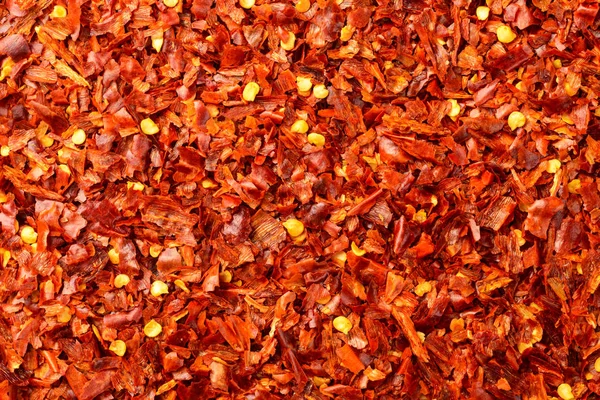 Food Background Red Pepper Flakes Top View — Stock Photo, Image