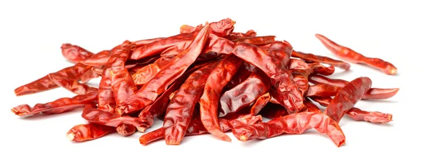 Dried Red Chillies Isolated White Background — Stock Photo, Image