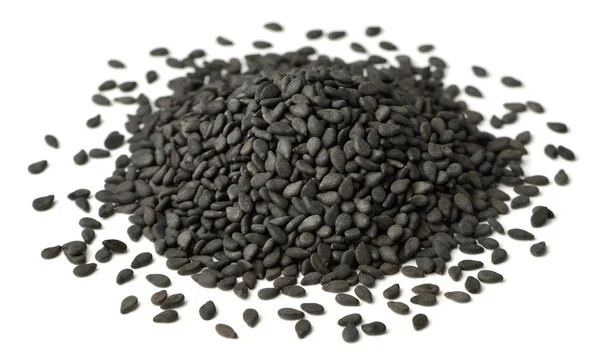 Dried Black Sesame Seeds Isolated White Background — Stock Photo, Image