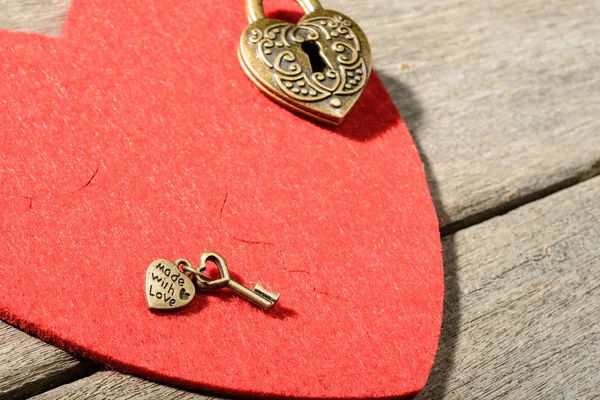 bronze heart shape lock and key