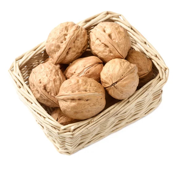 Nueces Cesta Aisladas — Foto de Stock