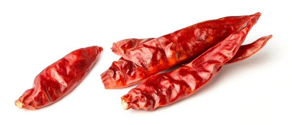 dried red chillies isolated on white background