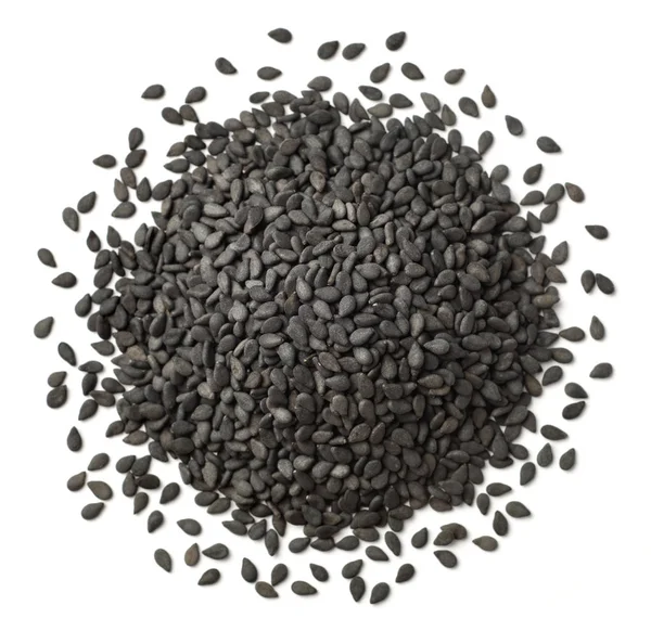 Dried Black Sesame Seeds Isolated White Background — Stock Photo, Image