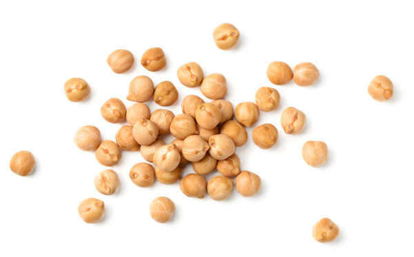 chickpeas isolated on white background