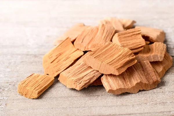 Hout Blok Van Sandelhout Tafel — Stockfoto