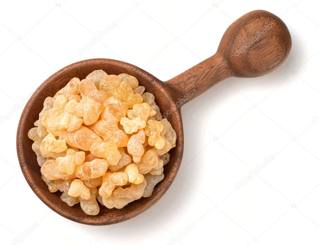 Pure Organic Frankincense Resin isolated on the white background