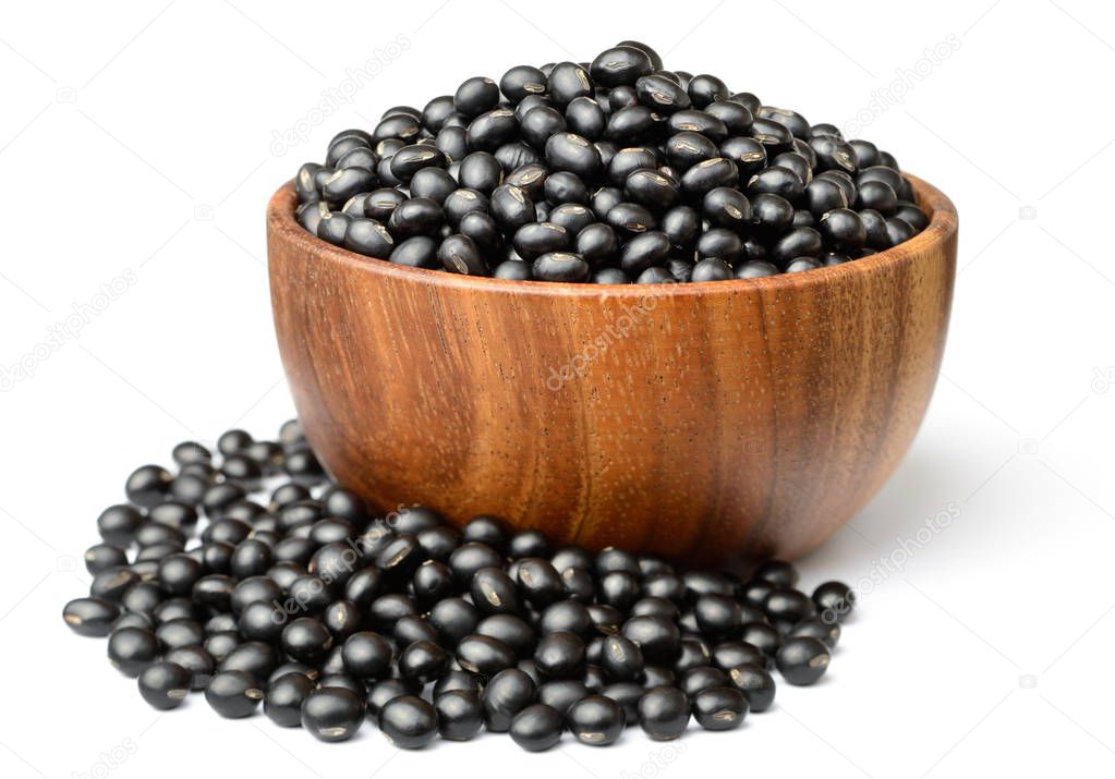 black beans isolated on white background