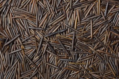 Gıda arka plan siyah wild pirinç, üstten görünüm