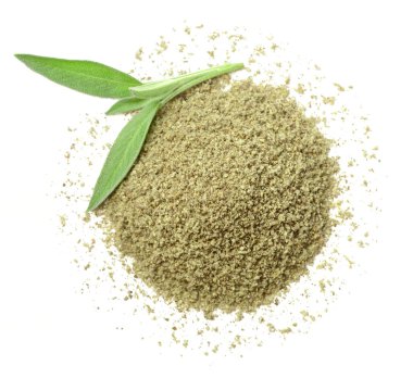 Beyaz arka plan üzerinde izole ovuşturdu adaçayı