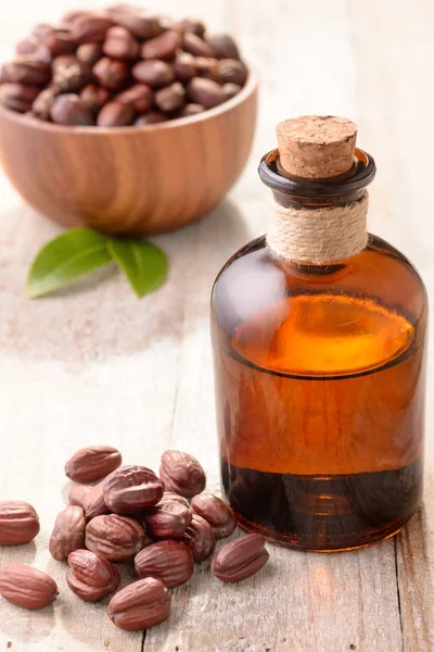 Jojoba Oil Glass Bottle — Stock Photo, Image