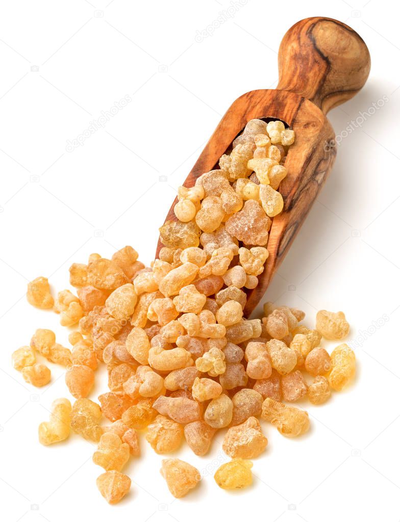 Pure Organic Frankincense Resin isolated on the white background