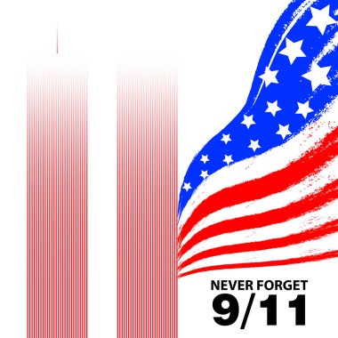 Vatansever gün vektör poster. 11 Eylül. Asla unutmayacağım.