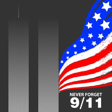 Vatansever gün vektör poster. 11 Eylül. Asla unutmayacağım.