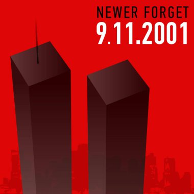 Vatansever gün vektör poster. 11 Eylül. Asla unutmayacağım.