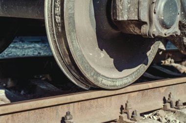 Bir tren araba Metal tekerlek
