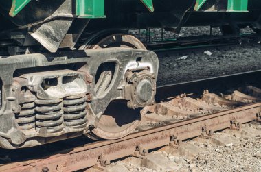 Bir tren araba Metal tekerlek