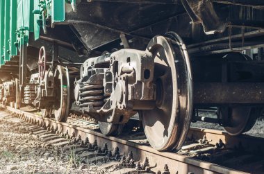 Bir tren araba Metal tekerlek