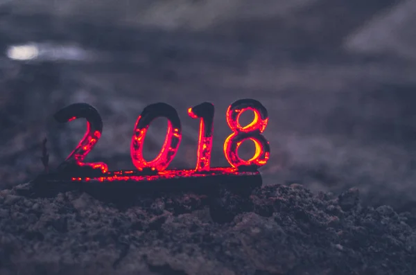 Figuras Madeira 2018 São Queimadas Uma Chama Foto Conceitual Final — Fotografia de Stock