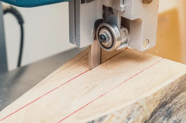 Sierra Cinta Máquina Corta Tronco Las Tablas Trabajos Madera Productos —  Fotos de Stock