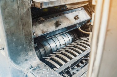 Ofset, silindirler metal için baskı makine parçası. Bağbozumu makinesi