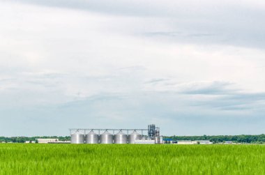 Buğday alanında metal modern asansör