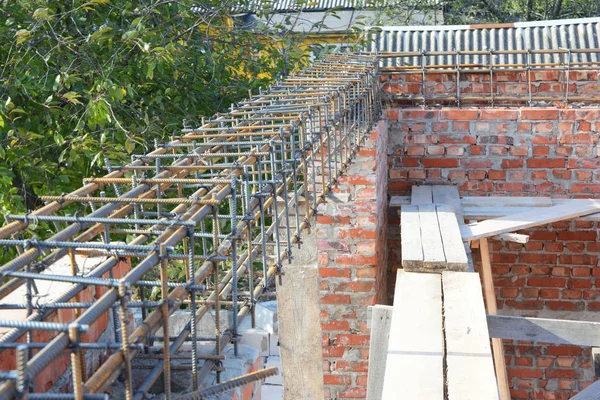 Reinforcement Corner Concrete Bars Wire Rod Brickwork Iron Bars Lintels — Stock Photo, Image