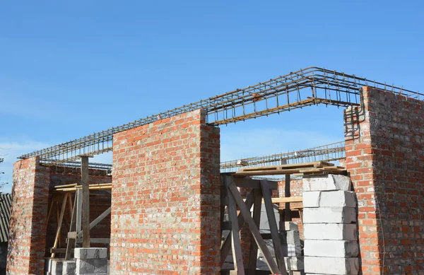 Batang Beton Suplai Dengan Batang Kawat Brickwork Dengan Besi Bar — Stok Foto