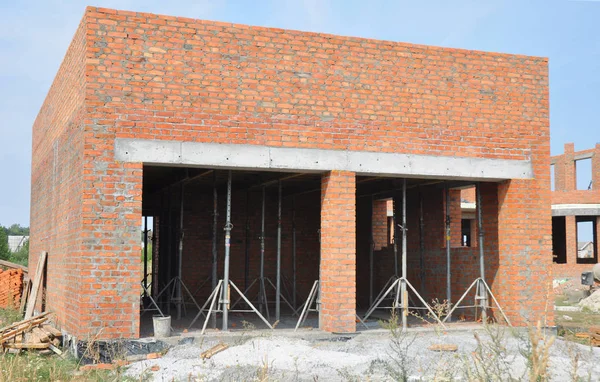 Building New Brick Garage Garage Construction — Stock Photo, Image