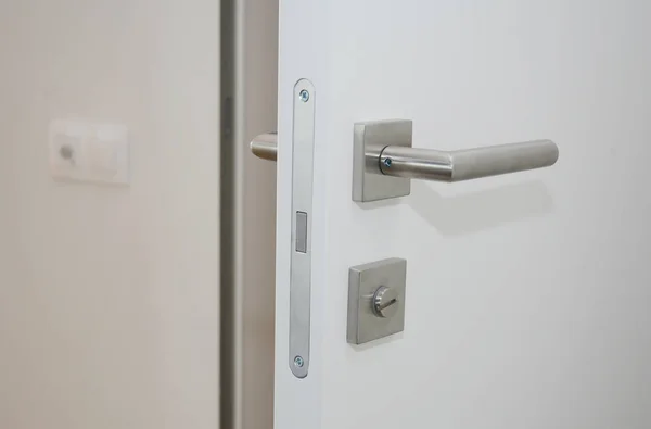 Porta Interior Moderna Casa Com Alça Metal Fechadura — Fotografia de Stock