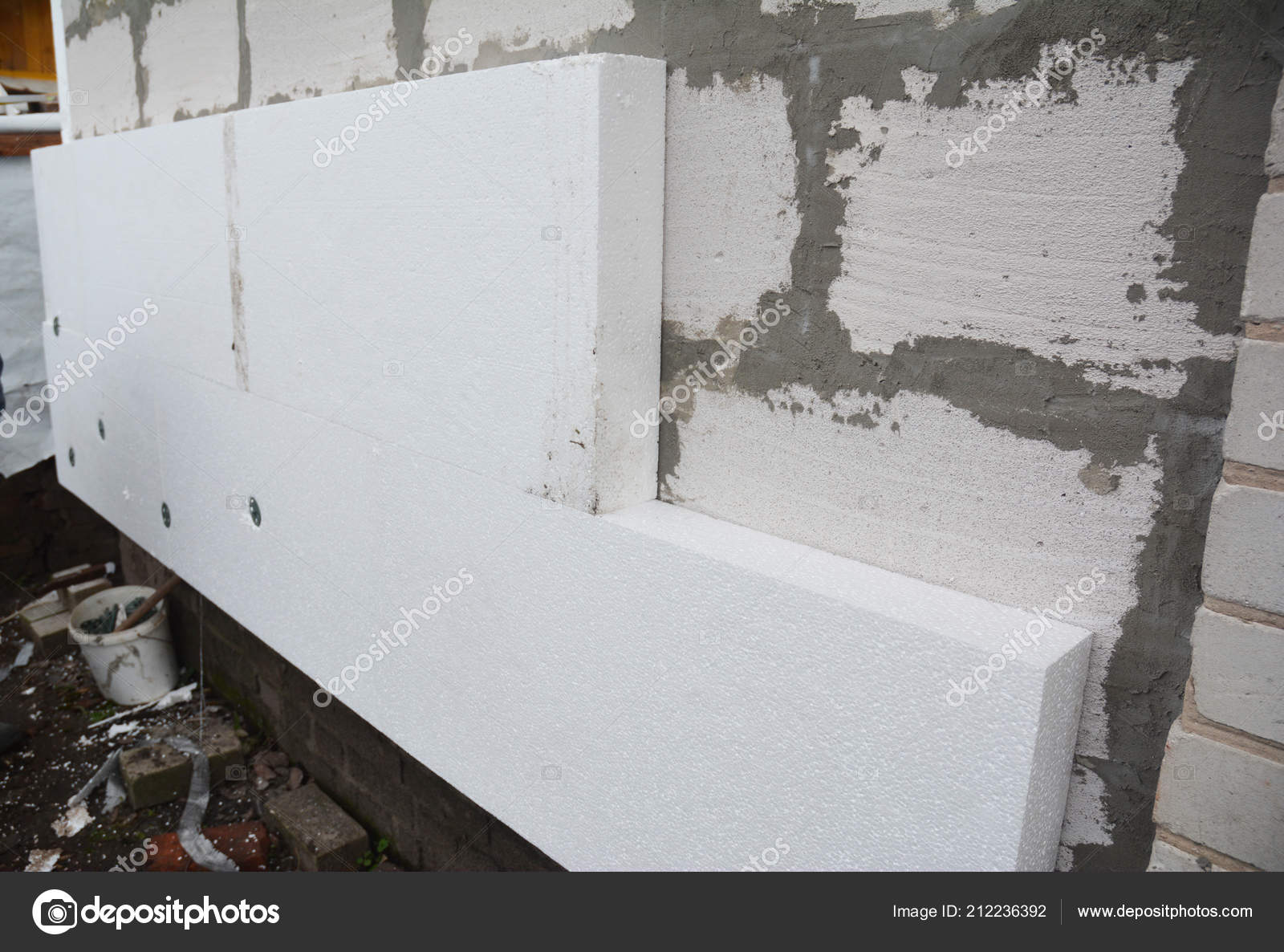 Aislamiento Rígido Pared Casa Poliestireno Extruido Casa Aislante Bloques  Hormigón — Foto de stock #212236392 © thefutureis, image size:1600x1186