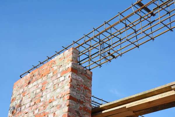 Steel lintel. Metal house construction lintel framing.