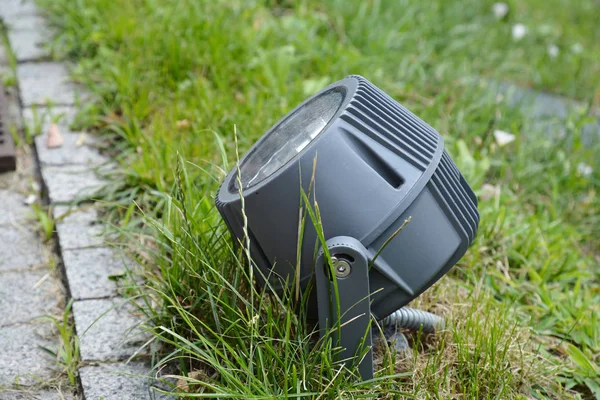 Éclairage Extérieur Jardin Éclairage Extérieur Installé Près Voie — Photo