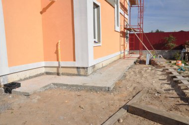 Su yalıtımı, yeni ev inşaat Vakfı nem sağlama, ev duvar için su sızıntıları önlemek için contrete yolu ile izolasyon.