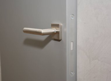 Metal kolu ve kilit ile modern ev iç kapı