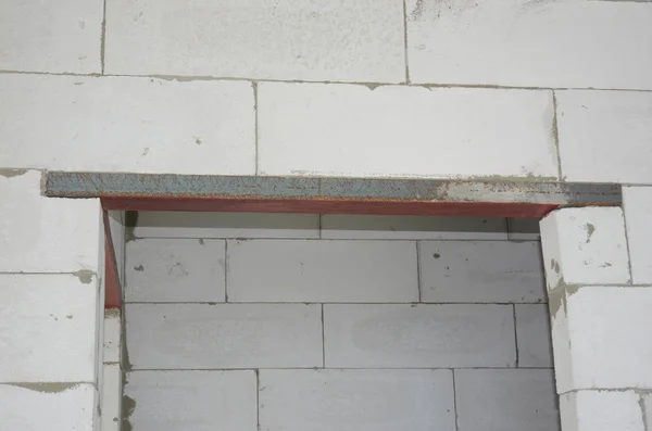 Blocos Concreto Ventilado Porta Maneira Com Lintel Metal — Fotografia de Stock