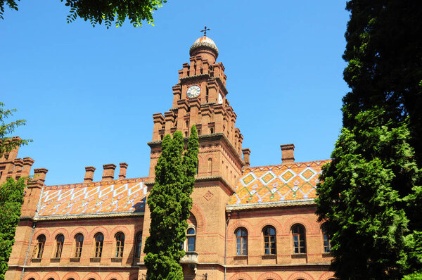  Residence of Bukovinian and Dalmatian Metropolitans, now part of Chernivtsi University. Yuriy Fedkovych Chernivtsi National University. Chernovtsi, Europe