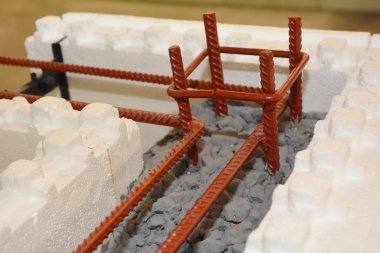 Metal betonarme ev duvarları ile yalıtım beton formları Icf.
