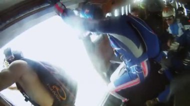 Moskova, Rusya - 2 Eylül 2016: Skydivers uçak, Düzülke sinek atlamak. Güneşli. Aşırı spor. Grup
