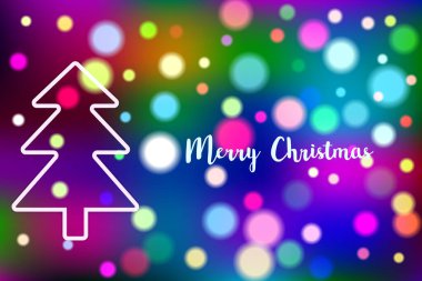 Soyut yeni yıl ağacıyla Mutlu Noeller vektör illüstrasyonu.