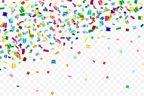 Şeffaf arkaplanda izole edilmiş parlak renkli konfeti.