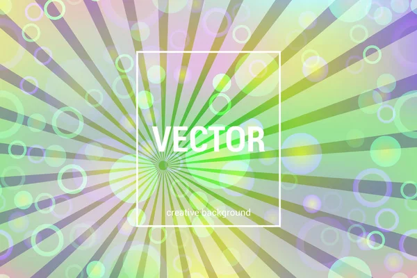 Vector Fondo Colorido Con Círculos Bokeh Rayos Colores Moda — Vector de stock