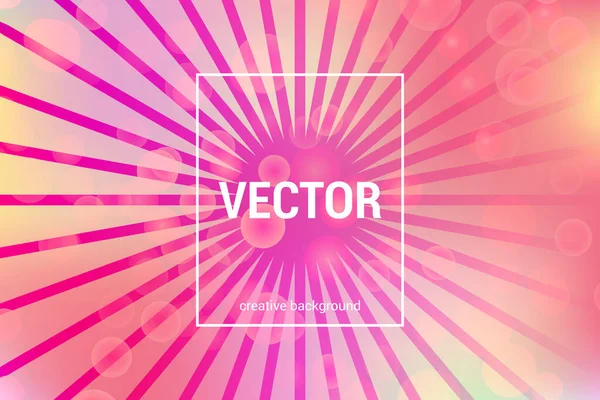 Vector Colorful Background Bokeh Circles Rays Trendy Colors — Stock Vector