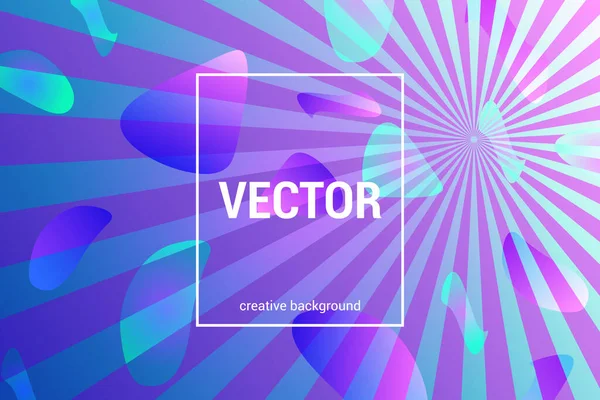 Vektor Bunten Hintergrund Mit Dynamischen Formen Und Strahlen Trendigen Farben — Stockvektor