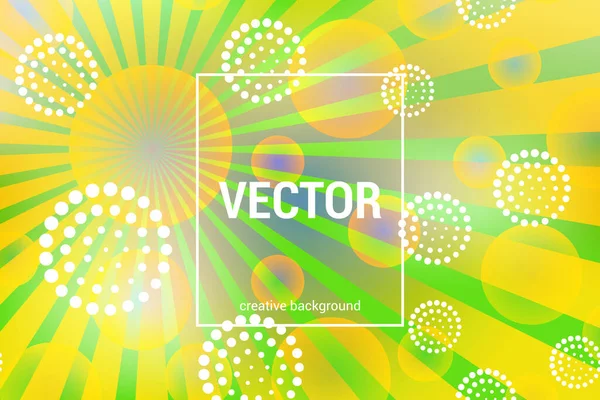 Vektor Bunten Hintergrund Mit Kreisförmigen Formen Und Strahlen Trendigen Farben — Stockvektor