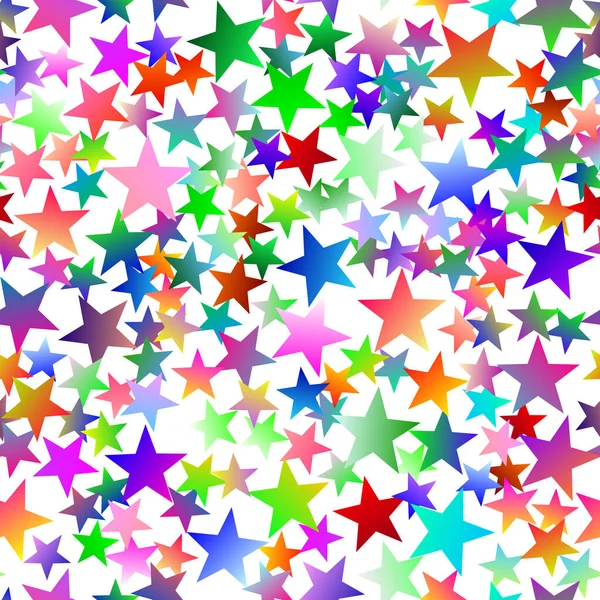 Beyaz Arka Planda Rastgele Kaotik Parlak Renkli Yıldızlarla Kusursuz Bir Vektör Grafikler