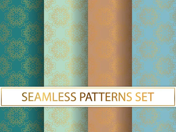 Renkli arka planlarda, altın renkli, pürüzsüz desenler. Lüks folyolu şablonlar. Tekstil, duvar kağıtları, masa örtüsü, perde, ambalaj vs. için soyut, geometrik, sanat deco sayfaları.