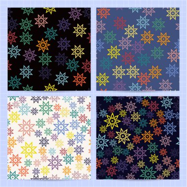 Soyut renkli çiçekli, pürüzsüz desenli kare kartlar. Basit, minimal tasarım. İlan, kart, broşür, kapak, tekstil için vektör iş şablonları.