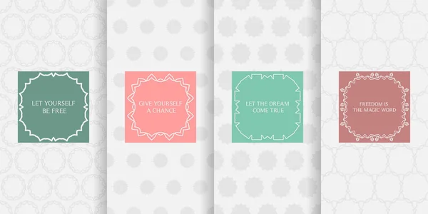 Açık gri renkli, pürüzsüz desenler. Vektör arkaplan koleksiyonu dekoratif çerçeveler. Soyut geometrik tasarım.