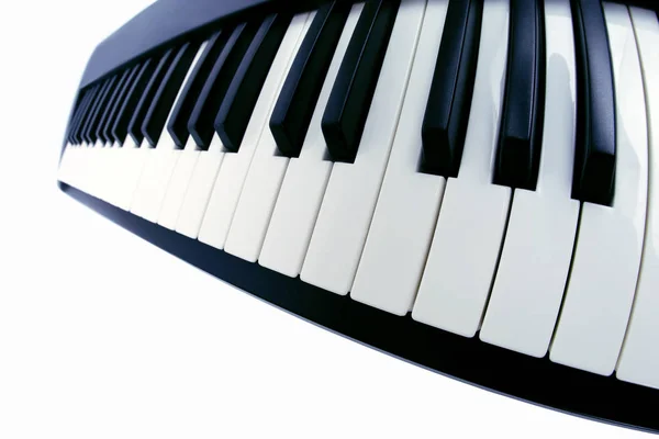 Клавиши Фортепиано Крупным Планом Белом Фоне — стоковое фото