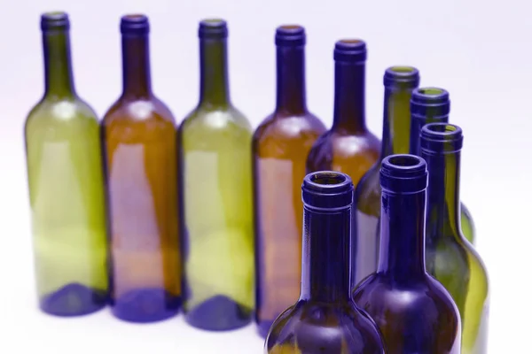 Empty Bottles Wine White Background — Stock Photo, Image